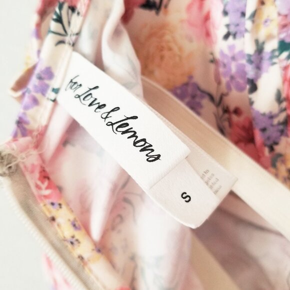 FOR LOVE & LEMONS Gardenia Mini Dress S Ruched Sweetheart Corset Romantic $228 - Picture 14 of 16